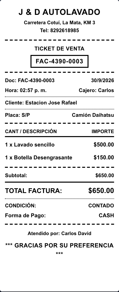 Ticket Térmico Canónico de 80mm